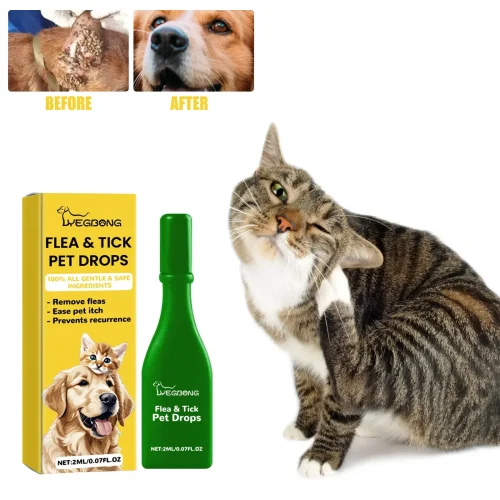 Anti Flea Drops Flea Relieve Skin Itching External Insect Repellent Deworming Pet Tick Treatment Drops
